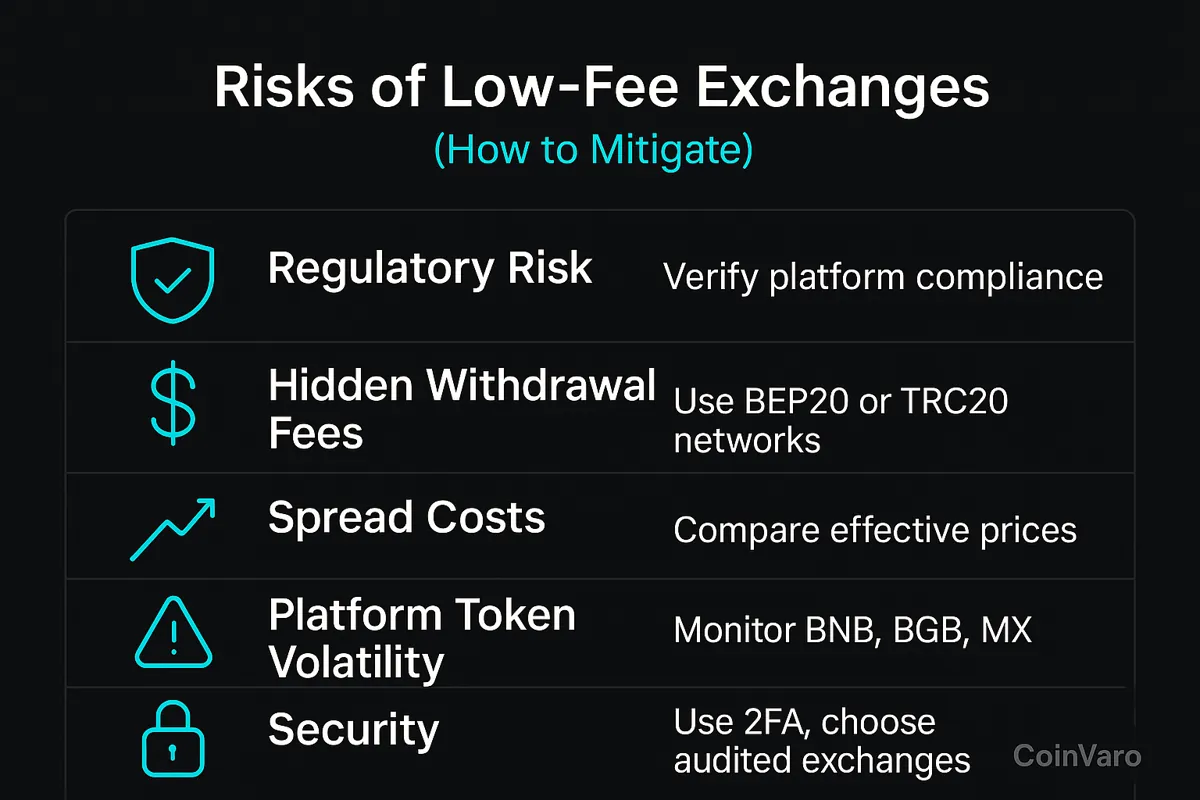 Infographic for crypto exchange fee risks