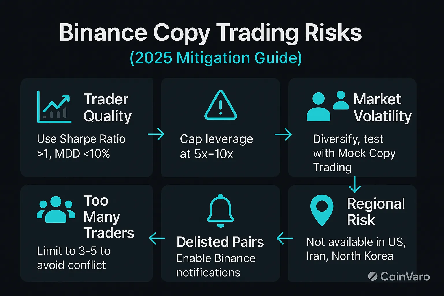Infographic for Binance copy trading risks 2025