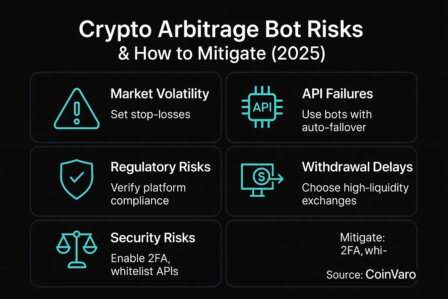 Infographic for crypto arbitrage bot risks